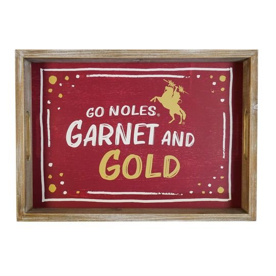 Florida State Spirit Wood Rectangle Tray - The Pink Pineapple 850