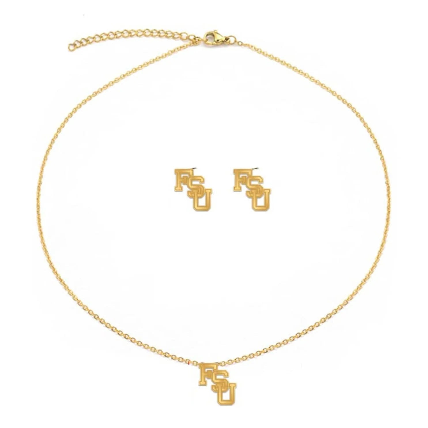 Florida State Stud Earring & Necklace Set - The Pink Pineapple 850