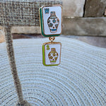 Four Winds Mahjong Tile Drop Earrings - The Pink Pineapple 850