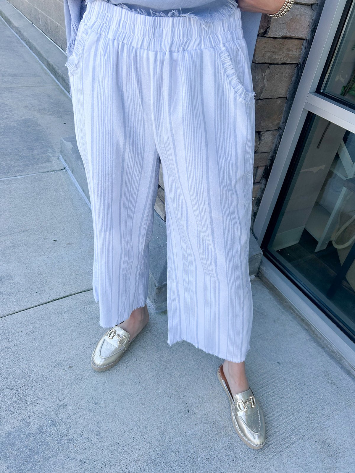 French Market Wide Leg Blue Pants - The Pink Pineapple 850