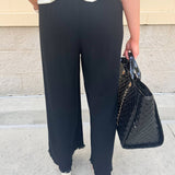 Fresh Breeze Frayed Wide Leg Linen Pants in Black - The Pink Pineapple 850