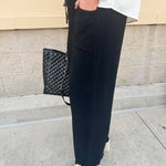 Fresh Breeze Frayed Wide Leg Linen Pants in Black - The Pink Pineapple 850