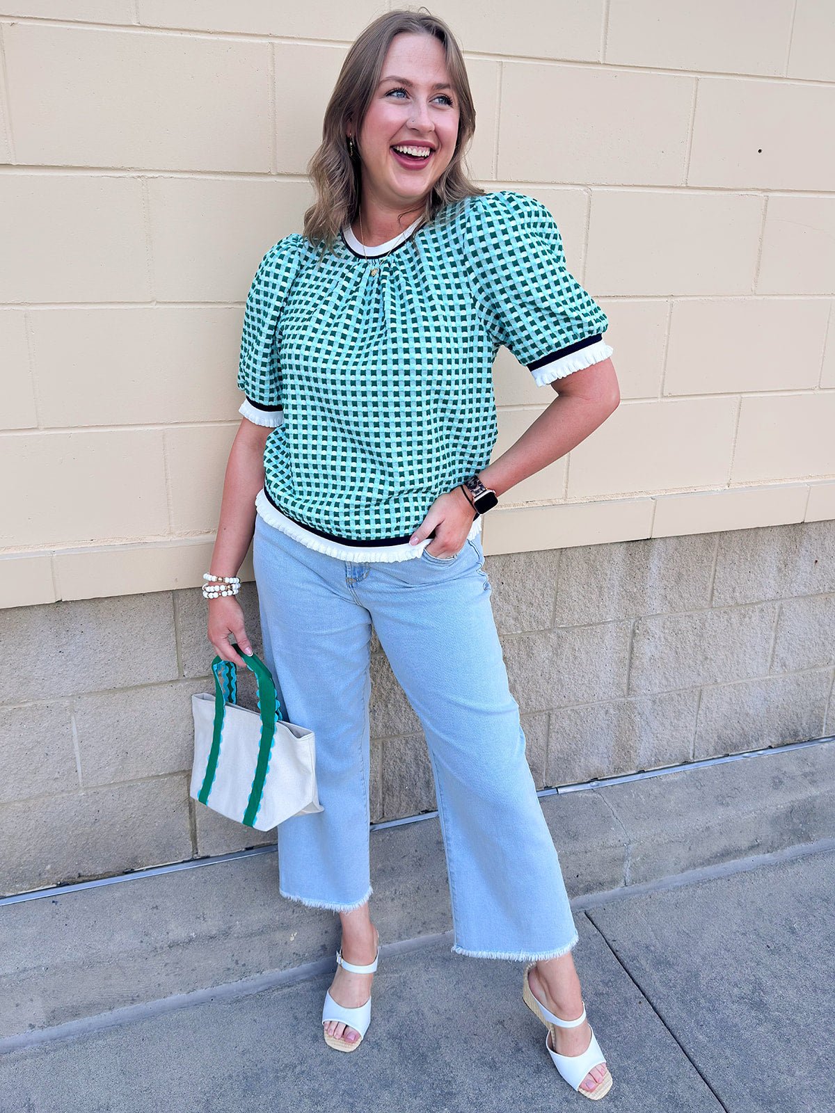 Fresh Perspective Textured Top - The Pink Pineapple 850