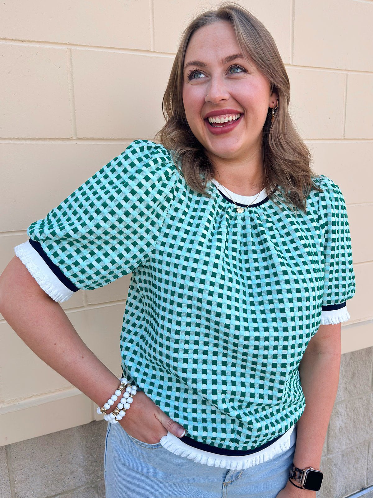 Fresh Perspective Textured Top - The Pink Pineapple 850