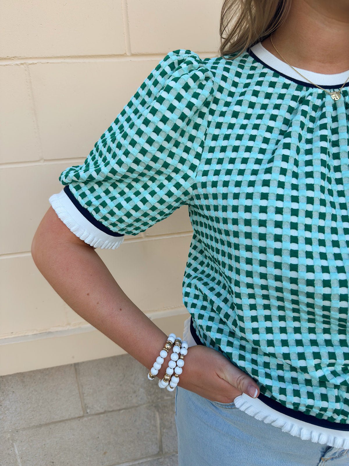 Fresh Perspective Textured Top - The Pink Pineapple 850