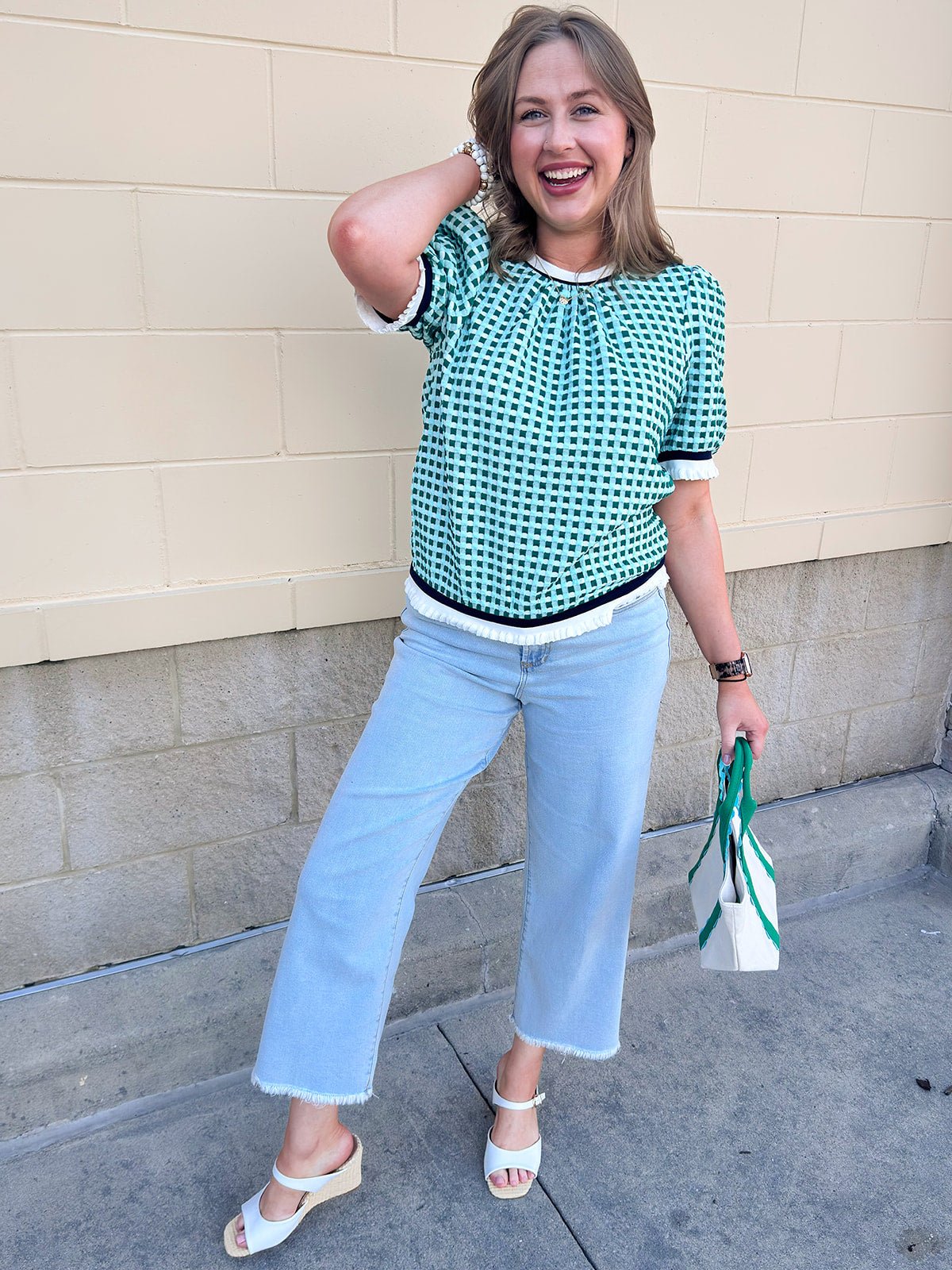 Fresh Perspective Textured Top - The Pink Pineapple 850