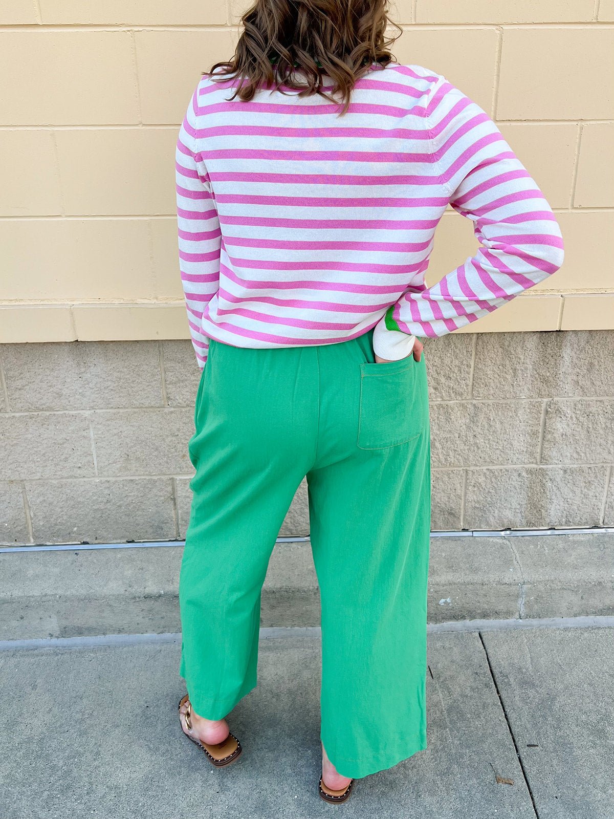 Fresh Start Emerald Wide Leg Pants - The Pink Pineapple 850