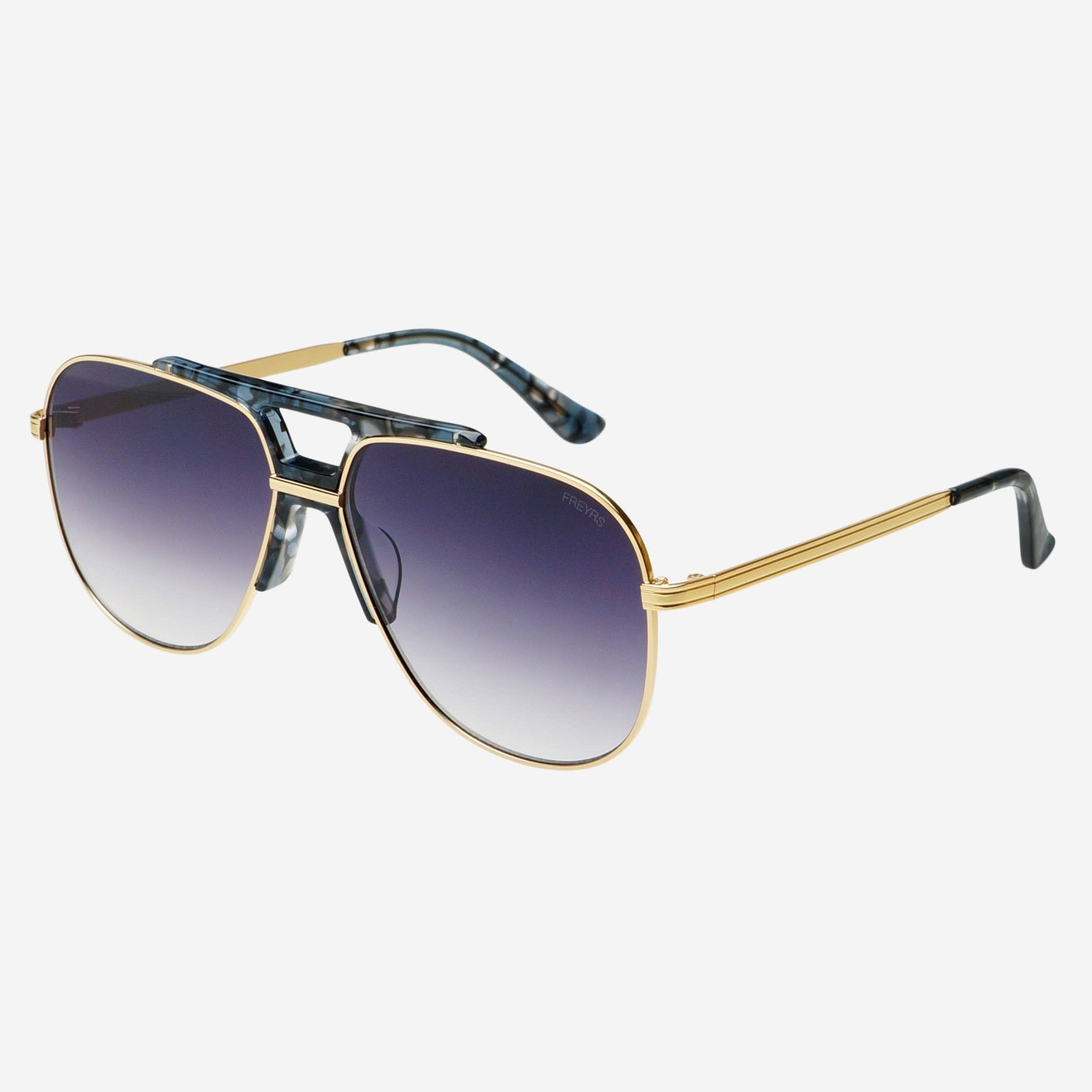 [Freyrs] Logan Aviator Sunglasses in Light Gold/Gray - The Pink Pineapple 850