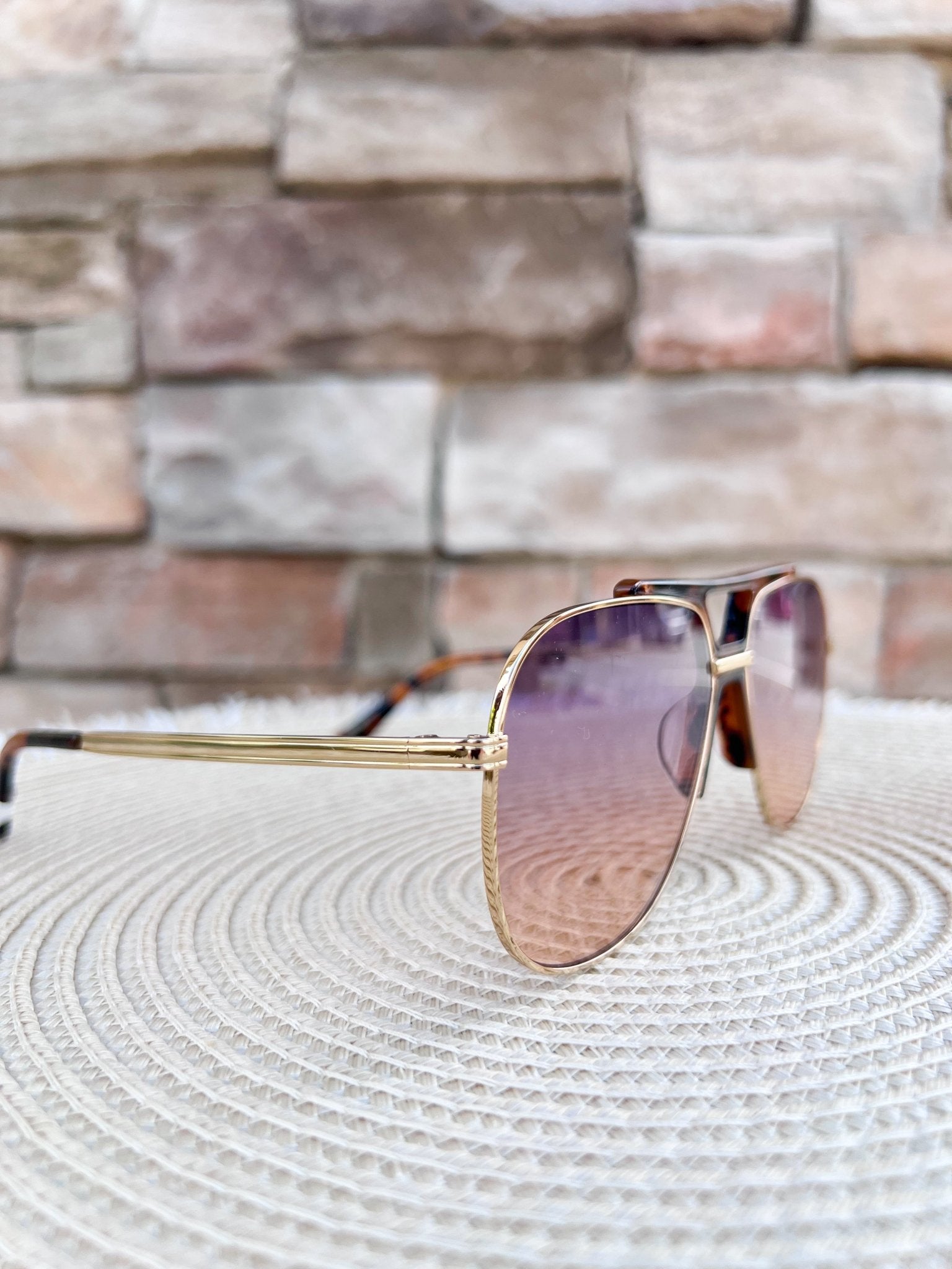 [Freyrs] Logan Aviator Sunglasses in Tortoise with Sunrise Lenses - The Pink Pineapple 850