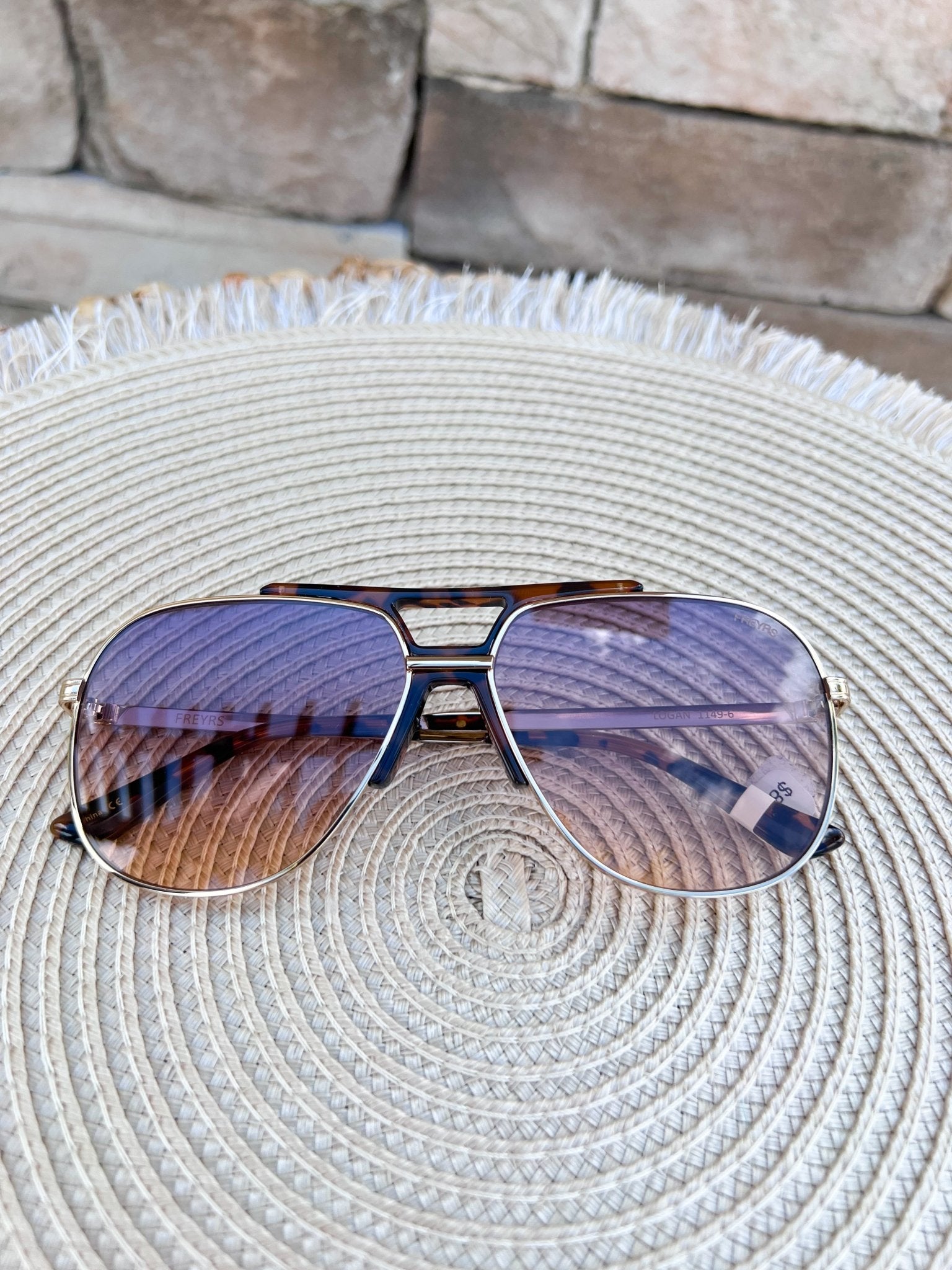 [Freyrs] Logan Aviator Sunglasses in Tortoise with Sunrise Lenses - The Pink Pineapple 850