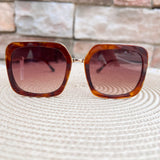 [Freyrs] Lulu Acetate Square Sunglasses in Tortoise Brown - The Pink Pineapple 850