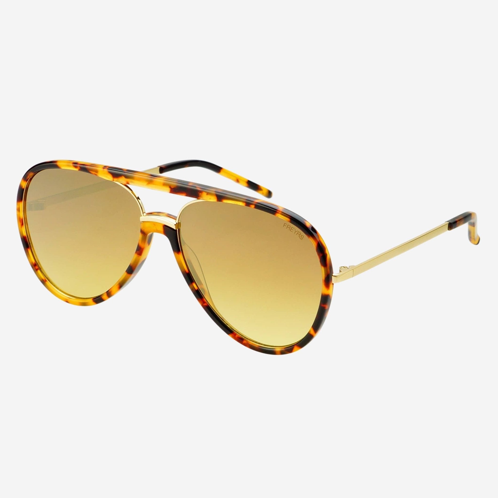 [Freyrs] Shay Aviator Sunglasses in Tortoise with Gold Mirror Lenses - The Pink Pineapple 850