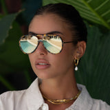 [Freyrs] Shay Aviator Sunglasses in Tortoise with Gold Mirror Lenses - The Pink Pineapple 850
