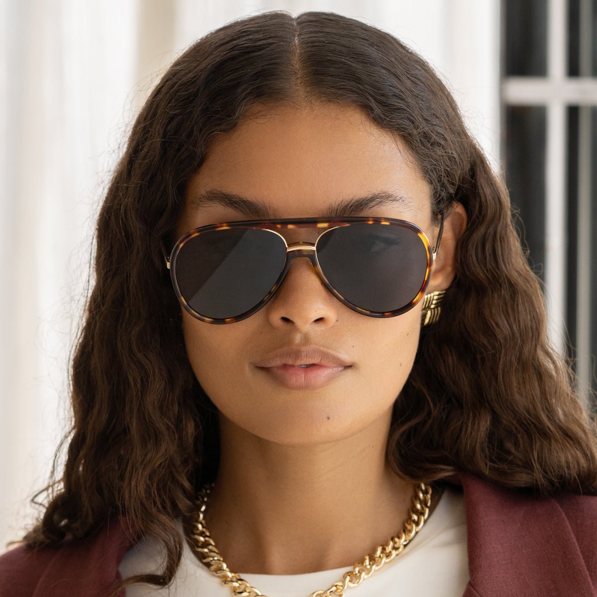 [Freyrs] Shay Sunglasses in Tortoise and Solid Gray - The Pink Pineapple 850