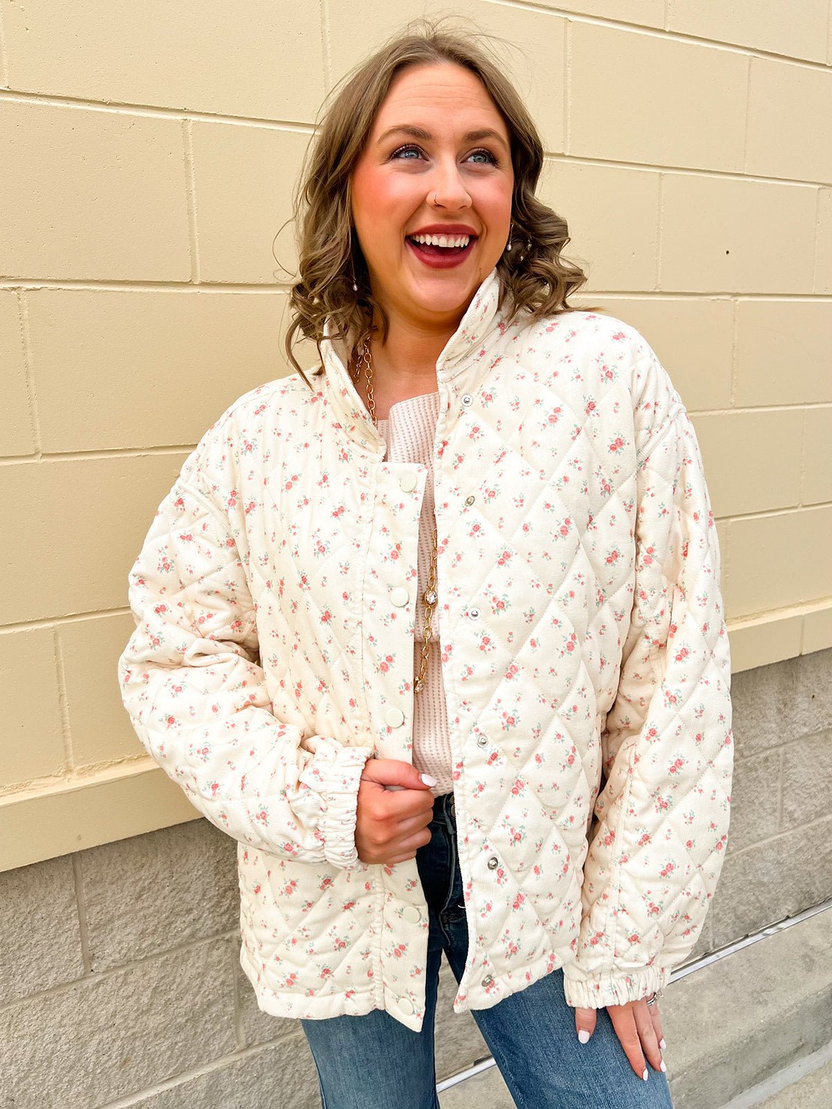 Frosted Petals Quilted Jacket - The Pink Pineapple 850