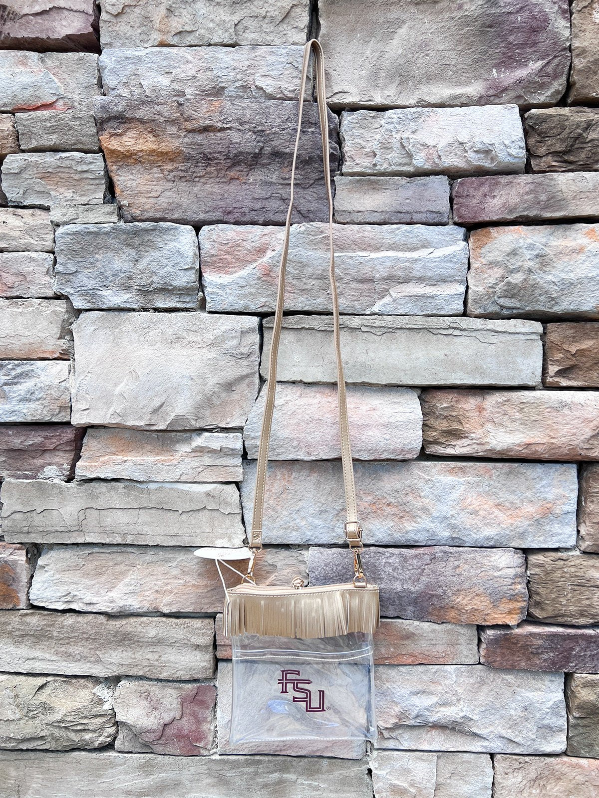 FSU Fringe Crossbody Purse in Gold - The Pink Pineapple 850