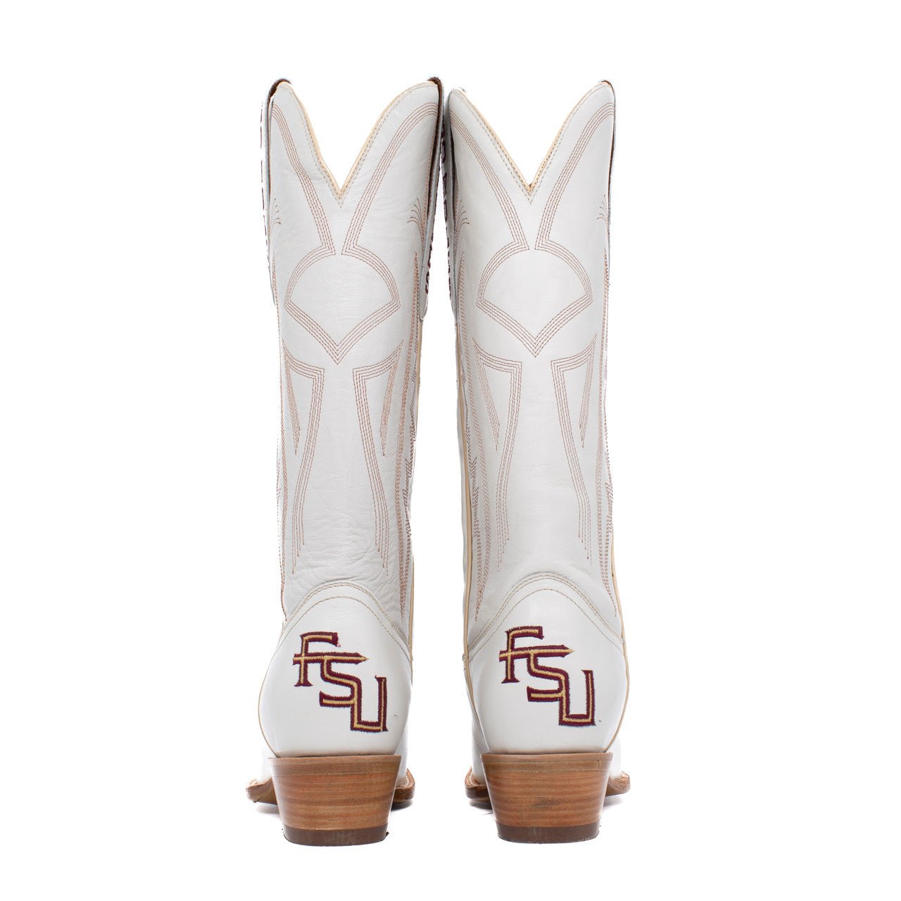 FSU Ivory Leather Gameday Boots - The Pink Pineapple 850