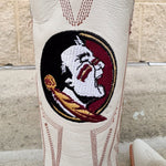 FSU Ivory Leather Gameday Boots - The Pink Pineapple 850