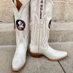 FSU Ivory Leather Gameday Boots - The Pink Pineapple 850