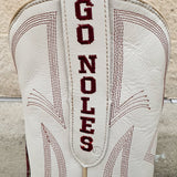 FSU Ivory Leather Gameday Boots - The Pink Pineapple 850