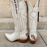 FSU Ivory Leather Gameday Boots - The Pink Pineapple 850