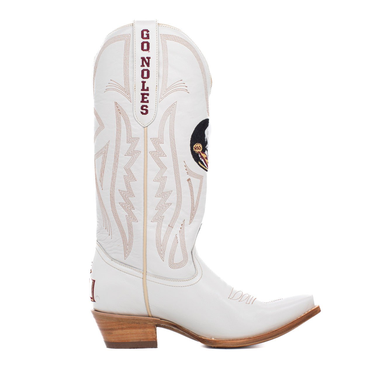 FSU Ivory Leather Gameday Boots - The Pink Pineapple 850
