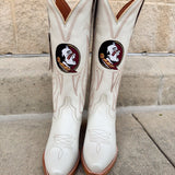 FSU Ivory Leather Gameday Boots - The Pink Pineapple 850