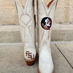 FSU Ivory Leather Gameday Boots - The Pink Pineapple 850