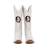 FSU Ivory Leather Gameday Boots - The Pink Pineapple 850