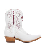 FSU Shorty Ivory Leather Gameday Boots - The Pink Pineapple 850