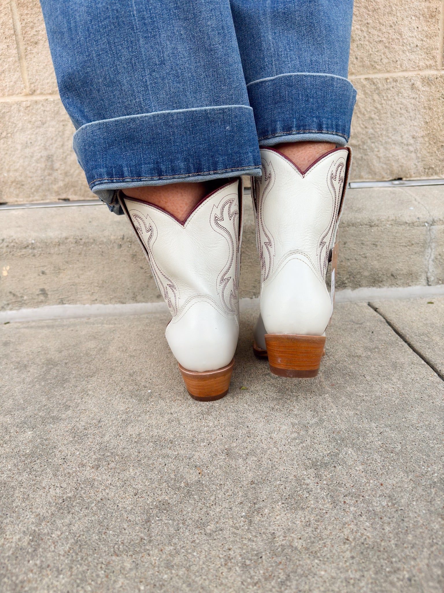 FSU Shorty Ivory Leather Gameday Boots - The Pink Pineapple 850