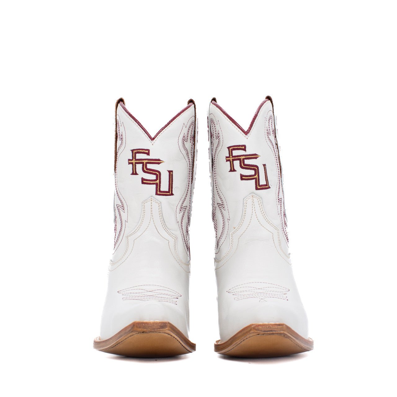 FSU Shorty Ivory Leather Gameday Boots - The Pink Pineapple 850