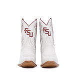 FSU Shorty Ivory Leather Gameday Boots - The Pink Pineapple 850