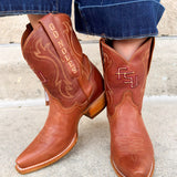 FSU Shorty Tan Leather Gameday Boots - The Pink Pineapple 850