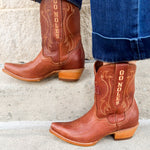 FSU Shorty Tan Leather Gameday Boots - The Pink Pineapple 850