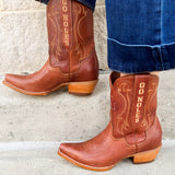 FSU Shorty Tan Leather Gameday Boots - The Pink Pineapple 850