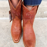 FSU Shorty Tan Leather Gameday Boots - The Pink Pineapple 850