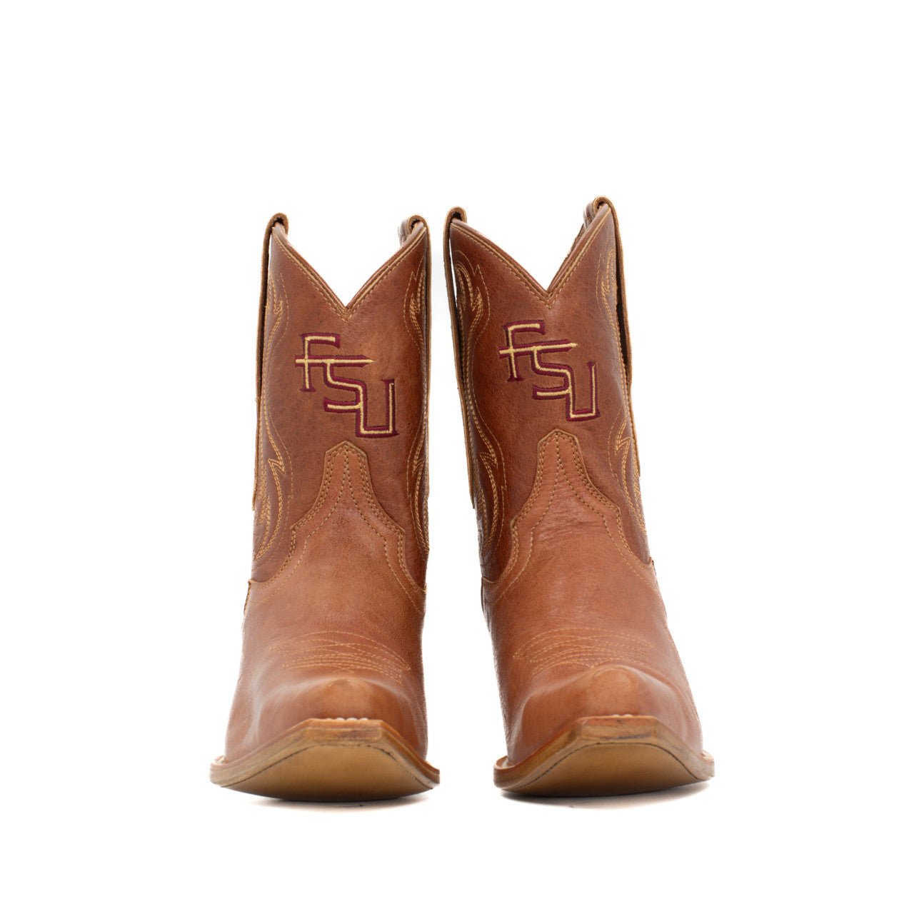 FSU Shorty Tan Leather Gameday Boots - The Pink Pineapple 850