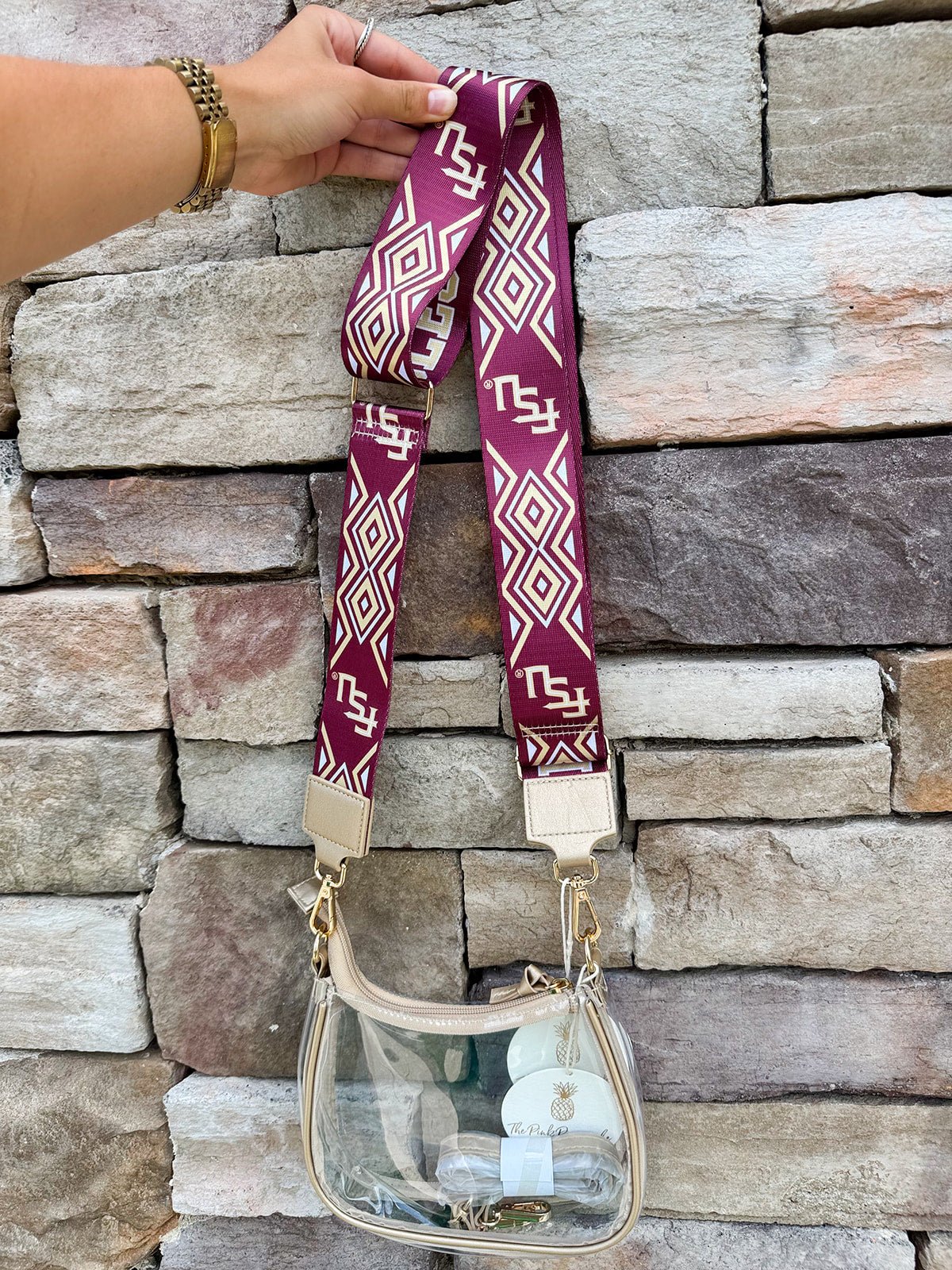 FSU Spirit Ikat Designer Purse Strap - The Pink Pineapple 850
