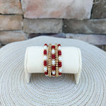 Game Day Beaded Bracelet Stack - Garnet & White - The Pink Pineapple 850