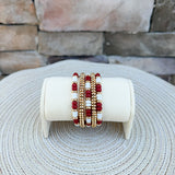 Game Day Beaded Bracelet Stack - Garnet & White - The Pink Pineapple 850