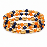 Game day Scarlet Luxe Stack Bracelet Navy & Orange - The Pink Pineapple 850