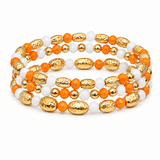 Game Day Scarlet Luxe Stack Bracelet - Orange & White - The Pink Pineapple 850