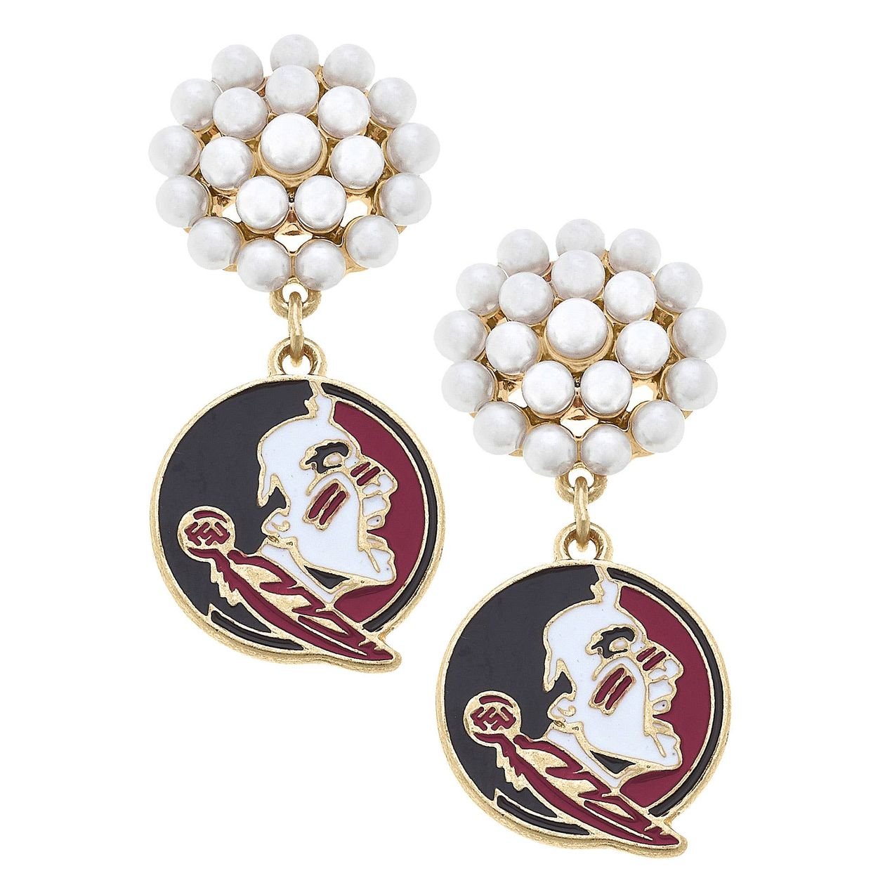 Gameday Glam Pearl Drop Earrings – FSU Seminoles - The Pink Pineapple 850
