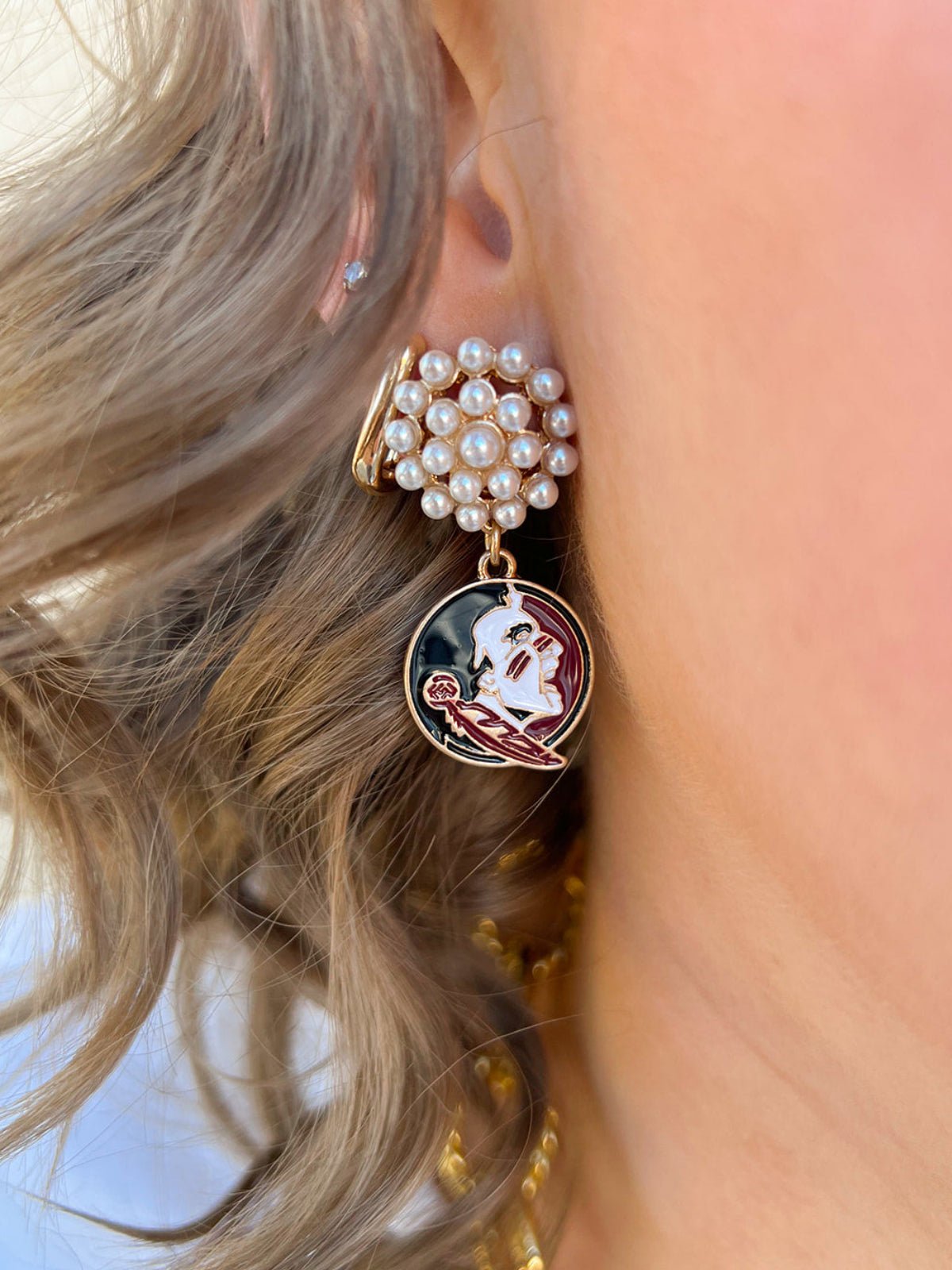 Gameday Glam Pearl Drop Earrings – FSU Seminoles - The Pink Pineapple 850