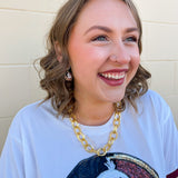 Gameday Glam Pearl Drop Earrings – FSU Seminoles - The Pink Pineapple 850