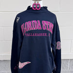 [Gameday Social] FSU Patchwork Crewneck - The Pink Pineapple 850