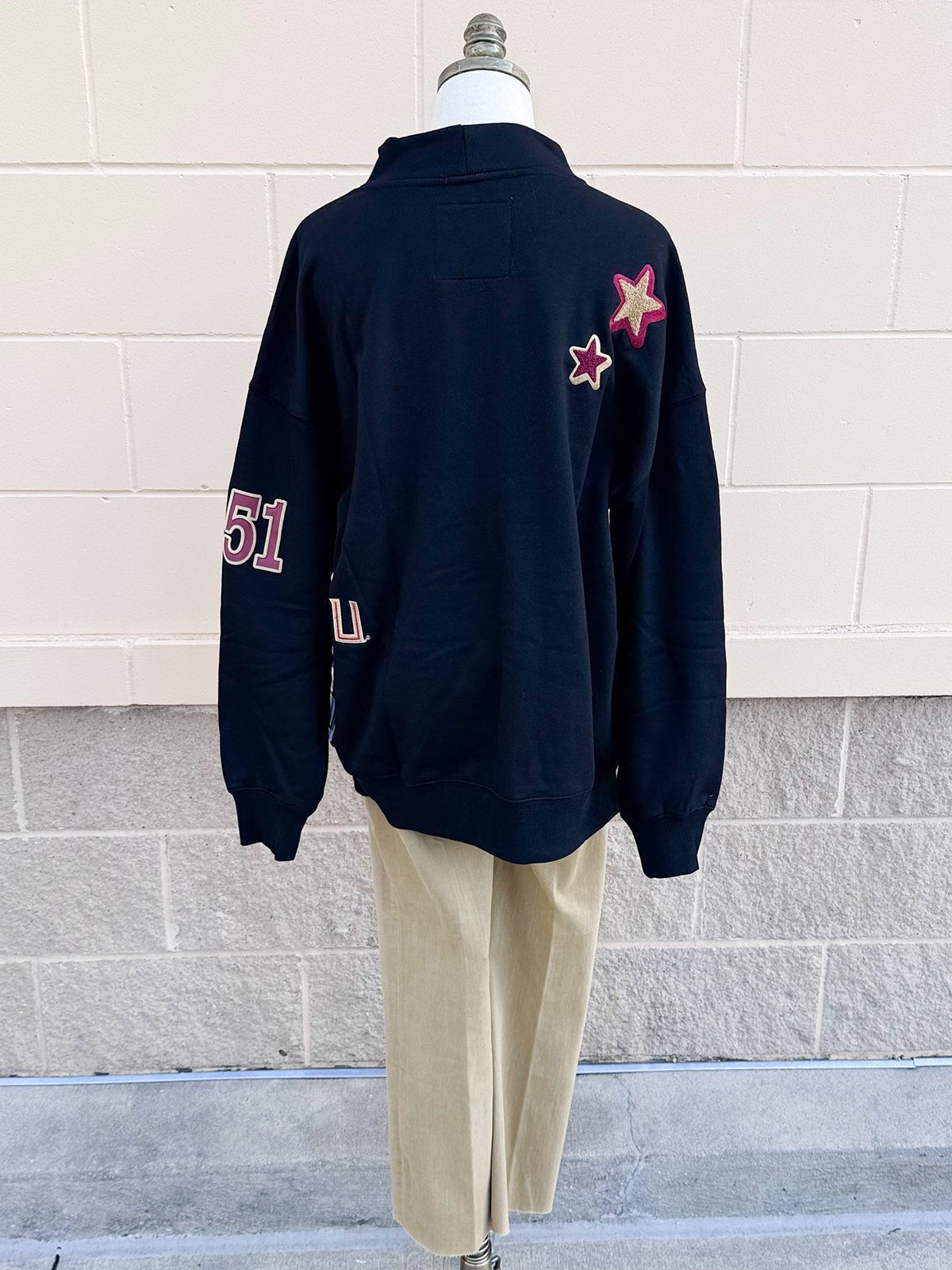 [Gameday Social] FSU Patchwork Crewneck - The Pink Pineapple 850