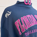 [Gameday Social] FSU Patchwork Crewneck - The Pink Pineapple 850