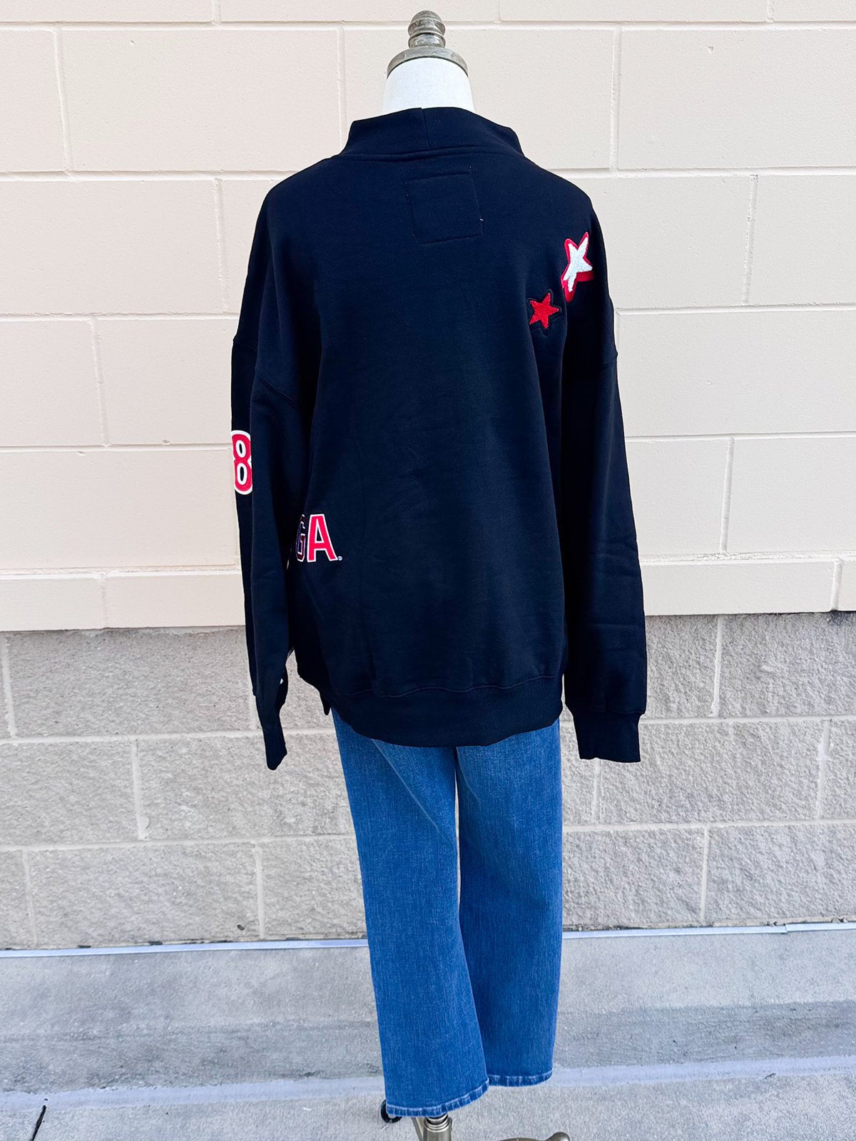 [Gameday Social] Georgia Patchwork Crewneck - The Pink Pineapple 850